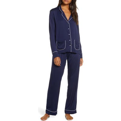 Splendid Woven Long Pajamas, Blue