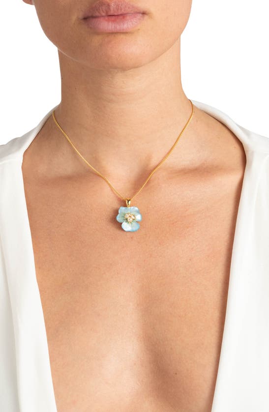 Shop Alexis Bittar Pansy Lucite® Flower Pendant Necklace In Lake Pansy