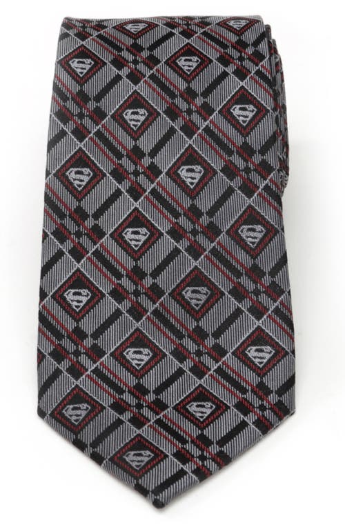 Cufflinks, Inc. DC Comics Superman Geometric Gray Silk Tie in Silver 