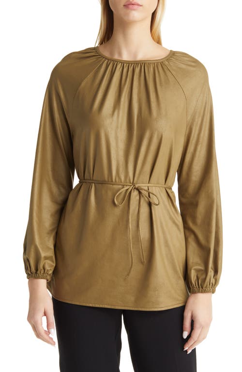 halogen(r) Faux Leather Tunic in Olive Italy