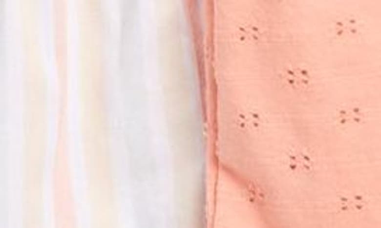 Shop Nicole Miller Pointelle Bodysuit, Dress & Headband Set In Coral Pink