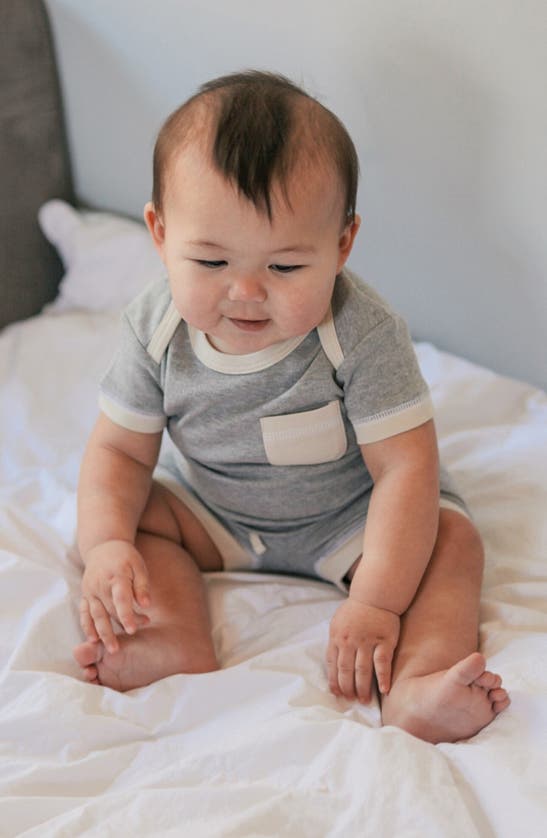 Shop L'ovedbaby Organic Cotton T-shirt & Shorts Set In Stone Heather