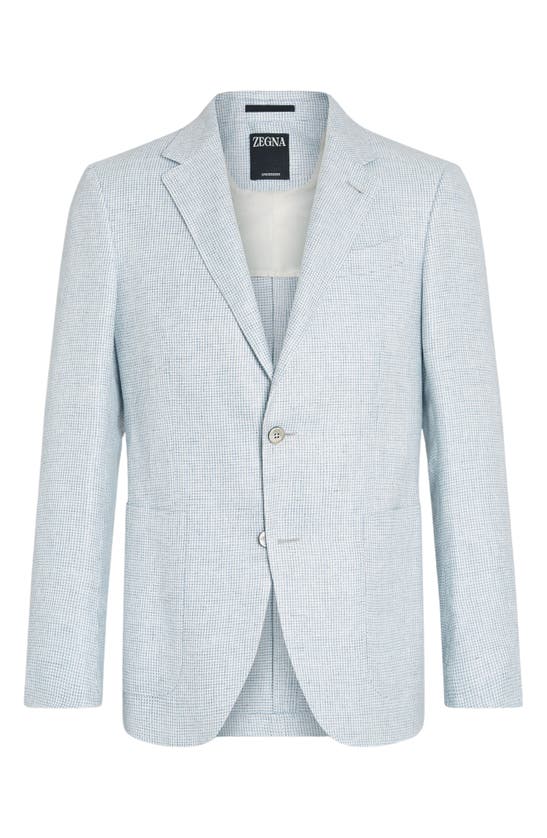 Shop Zegna Fairway Crossover Linen, Wool & Silk Sport Coat In Light Blue