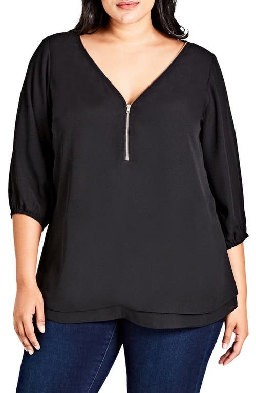 City Chic Sexy Fling Blouse in Black