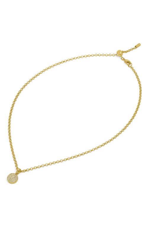 Dean Davidson Petit Pavé Knockout Disc Pendant Necklace In White Topaz/gold