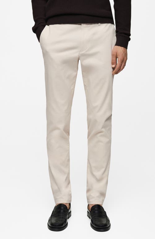 Mango Regular Fit Cotton Corduroy Chinos In Beige