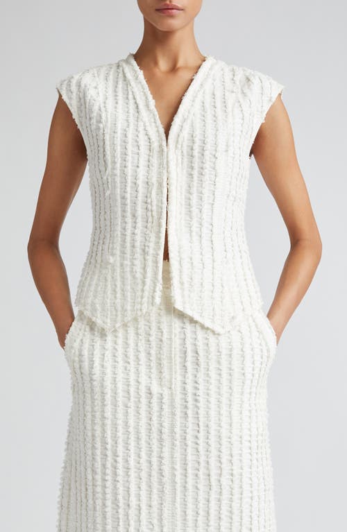 Yuni Textured Sweater Vest in White