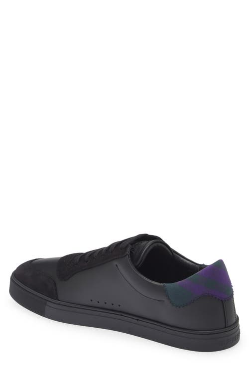 Shop Burberry Robin Low Top Sneaker In Black/royal Ip Chk