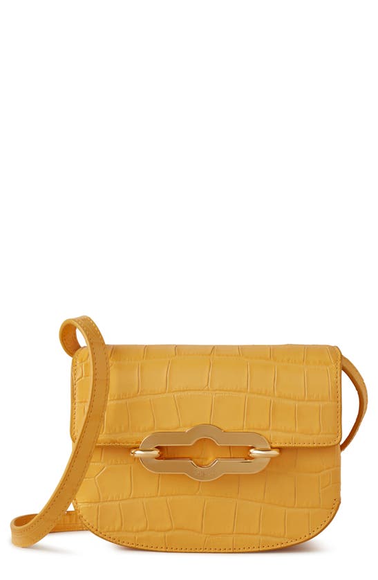 Shop Mulberry Small Pimlico Matte Croc Embossed Leather Satchel In Yellow