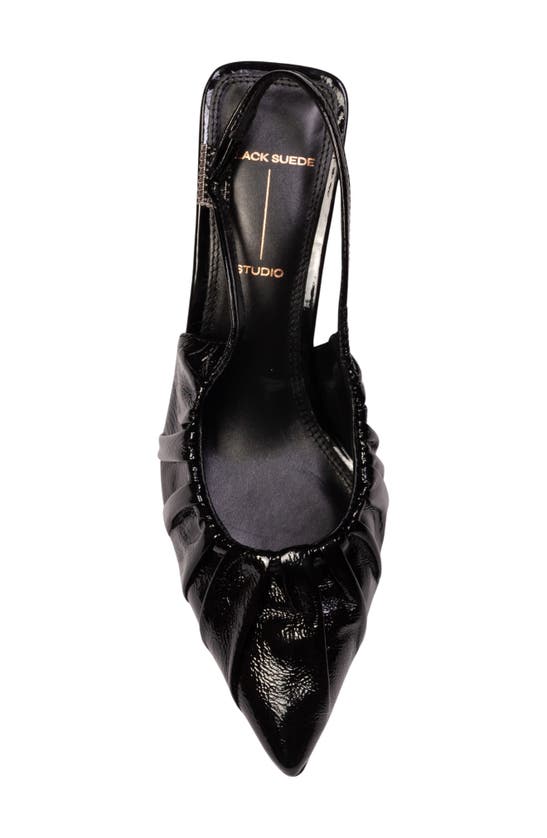 Shop Black Suede Studio Piaz Slingback Pointed Toe Pump In Black Patent Leather