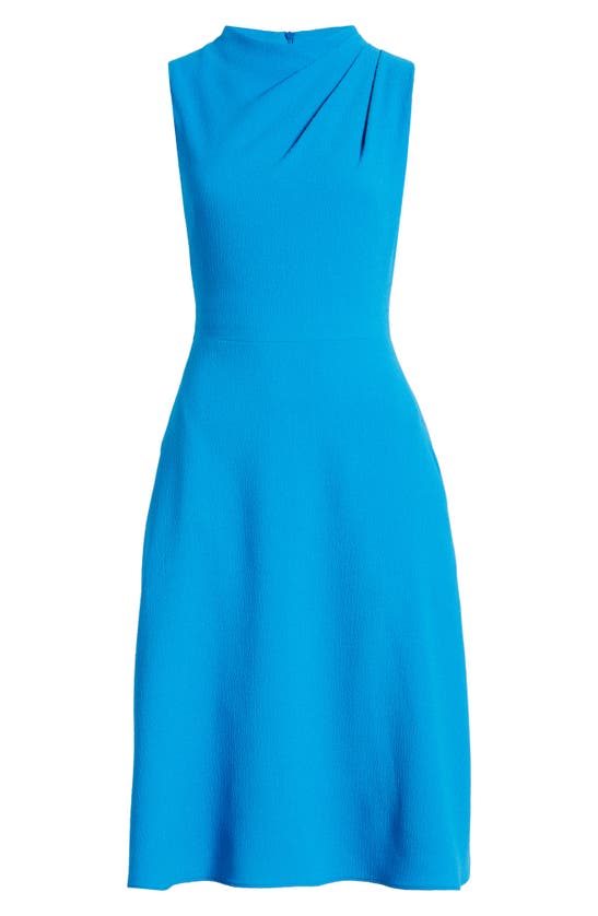Shop Black Halo Corrine Funnel Neck Fit & Flare Dress In Breezy Blue
