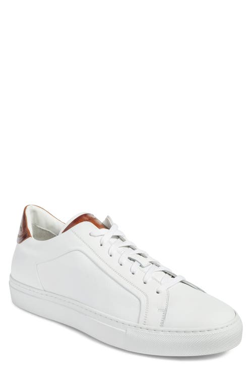 To Boot New York Knox Mens Leather Round Toe Casual And Fashion Sneakers In White/tan Leather