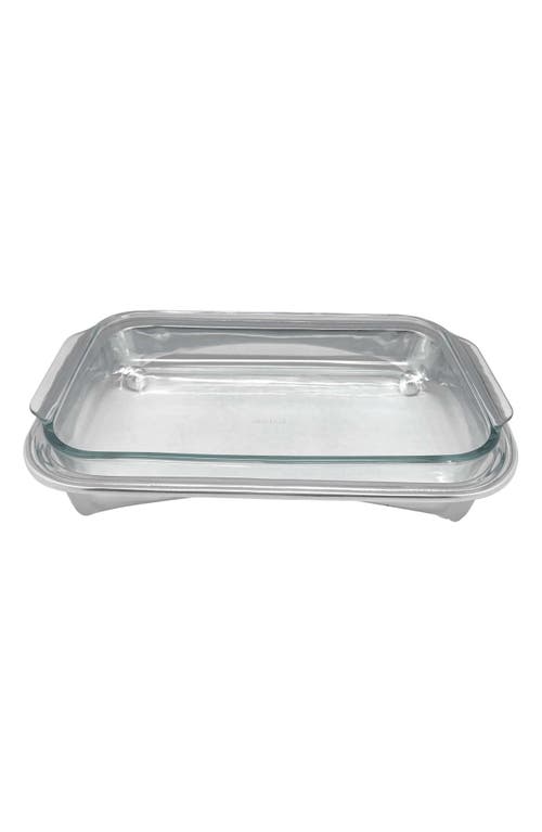 Mariposa Signatura Oblong Casserole Caddy in Silver 