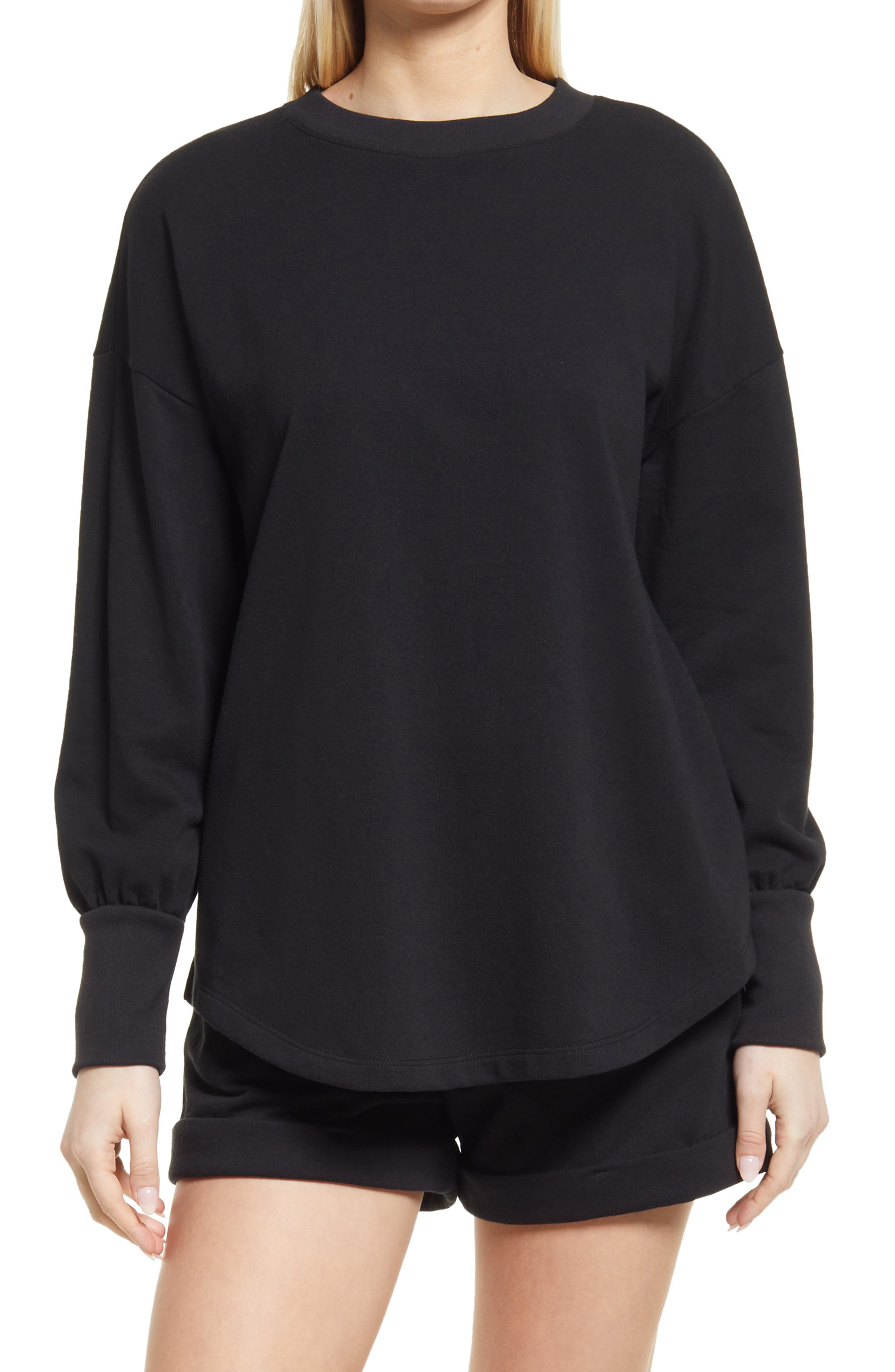 womens long black sweatshirt