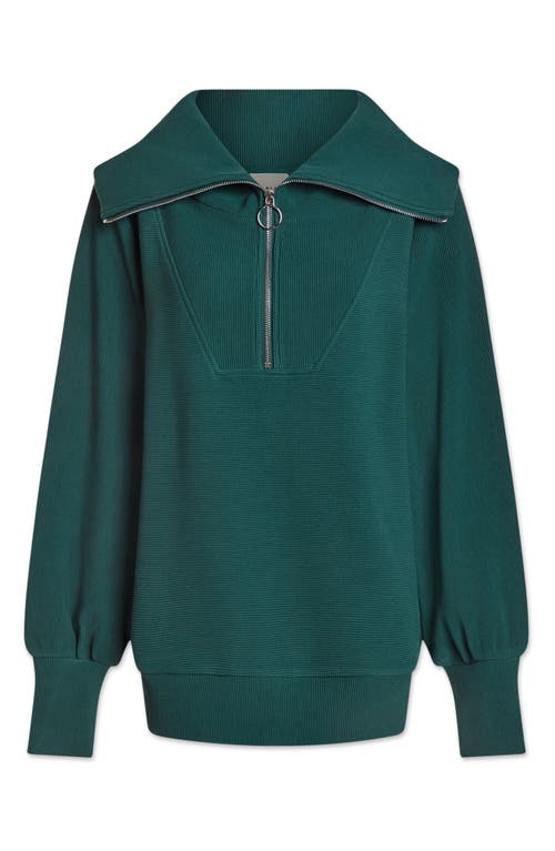 Shop Varley Vine Ottoman Half Zip Pullover In Conifer