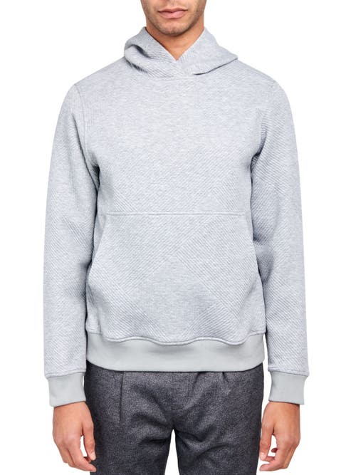 Brooklyn Brigade Solid Quilted Knit Hoodie In Grey Heather