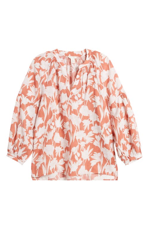 Caslonr Caslon(r) Floral Popover Top In Pink Canyon Phoenix Floral