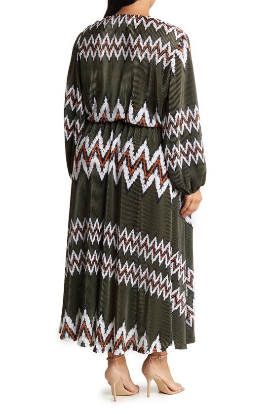 By Design Aruba Long Sleeve Maxi Dress In Deep Depths/ White