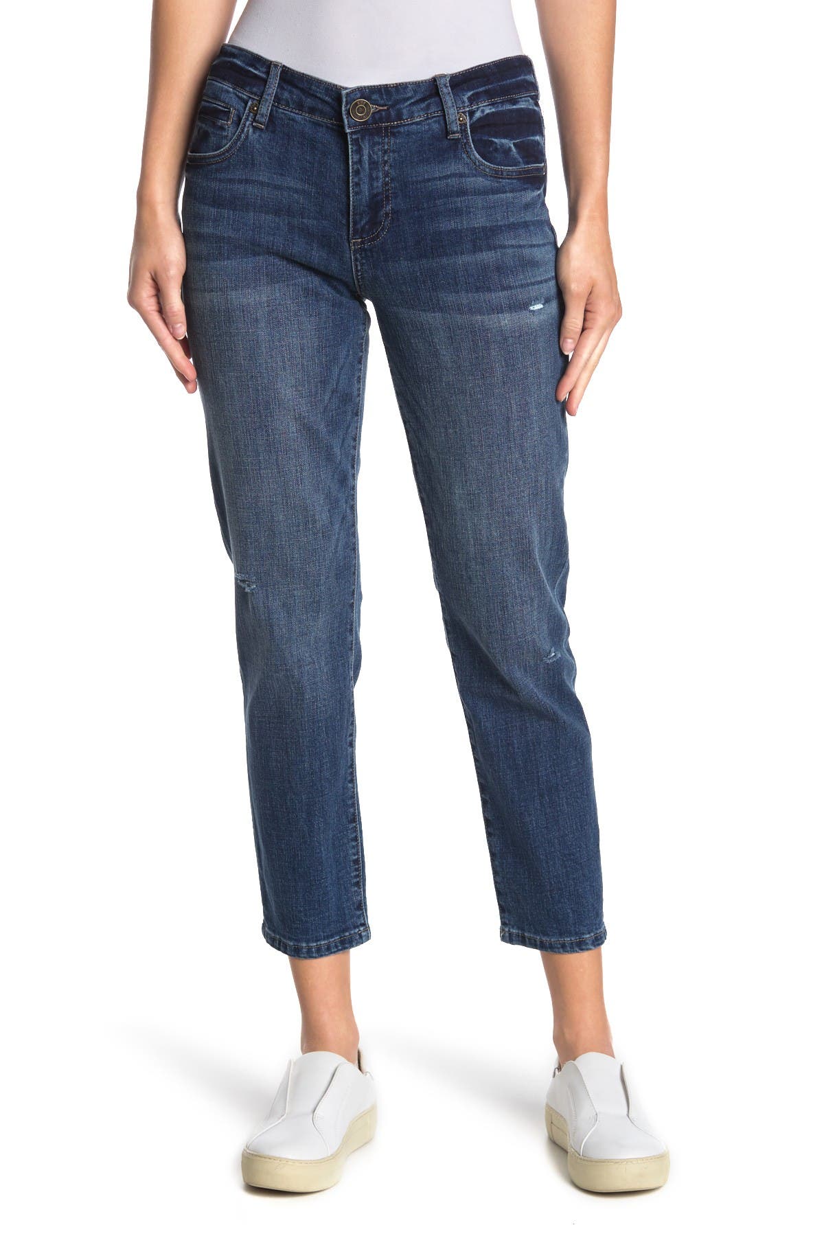 Kut From The Kloth Katy Ankle Crop Straight Leg Jeans In Open Miscellaneous12