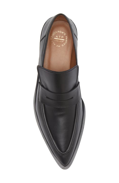 Shop Atp Atelier Montazzoli Pointed Toe Penny Loafer In Black