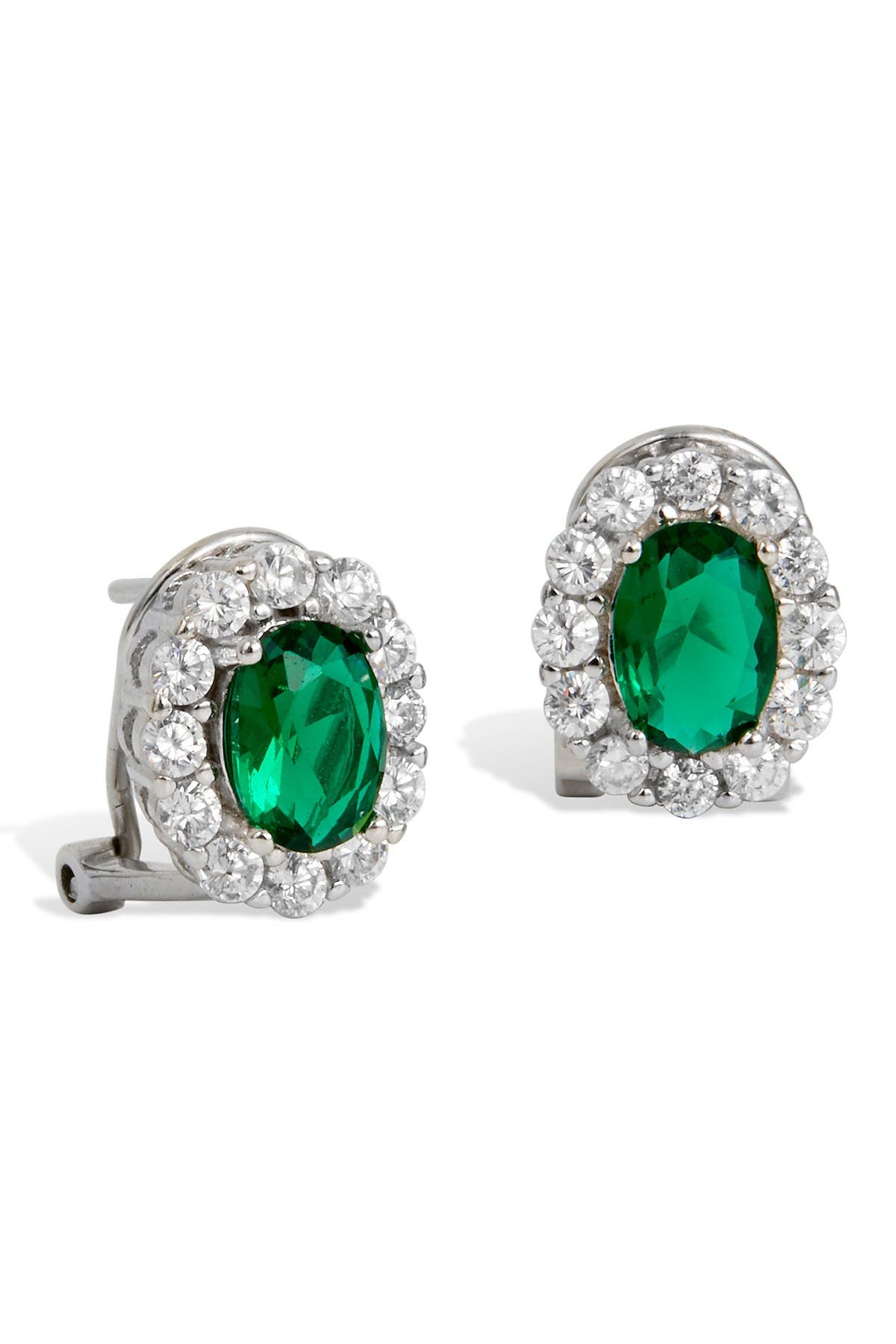 emerald green and silver earrings