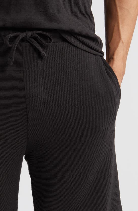 Shop Hugo Boss Ribbed Pajama Shorts In Black