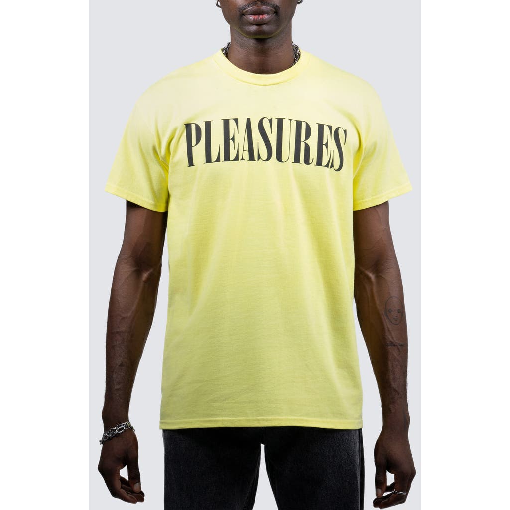 PLEASURES Onyx Logo Graphic T-Shirt in Cornsilk
