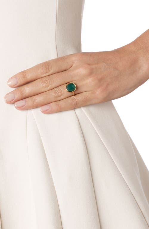 Monica Vinader 18ct Gold Plated Vermeil Silver Siren Medium Green Onyx Stacking Ring In Green Onyx/yellow Gold