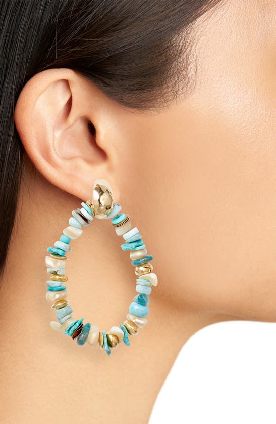 Shop Gas Bijoux Aloha Beaded Drop Earrings In Turquoise Mix