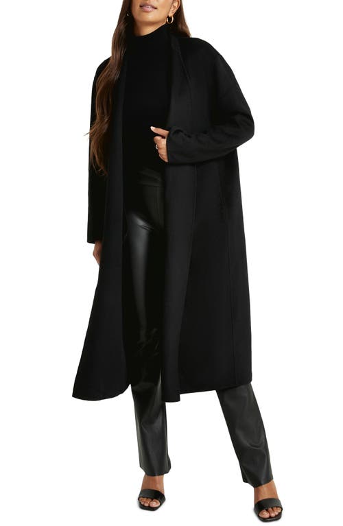 Splendid x Cella Jane Lucinda Tie Waist Wool Coat in Black