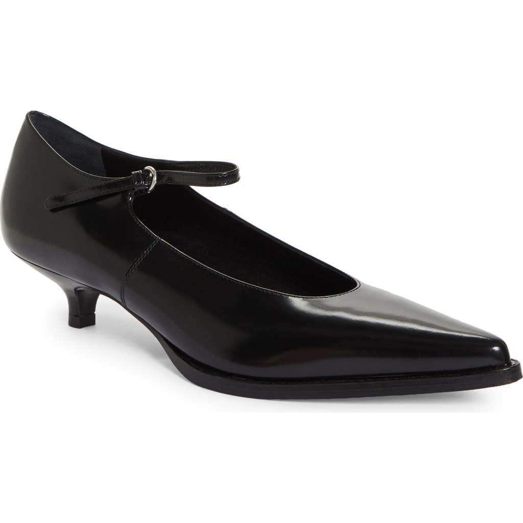 Shop Miu Miu Kitten Heel Mary Jane Pump In Nero