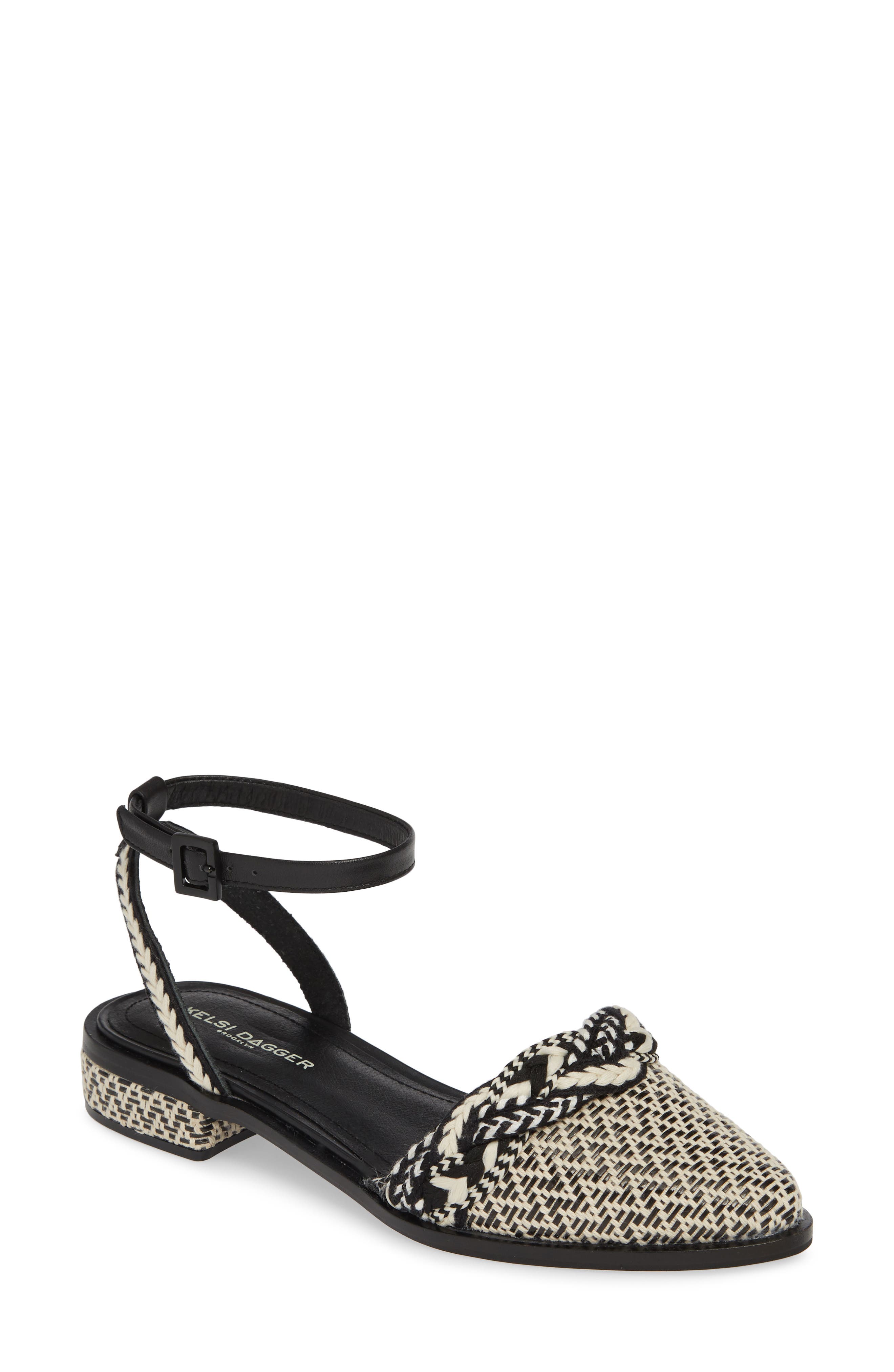 Kelsi Dagger Brooklyn Annalese Ankle Strap Flat, Black