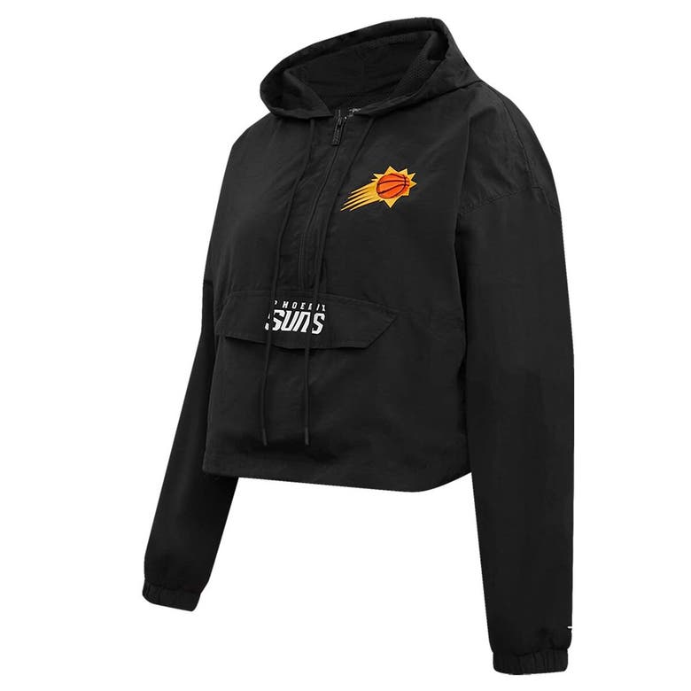 Shop Pro Standard Black Phoenix Suns Classic Wind Woven Cropped Half-zip Jacket