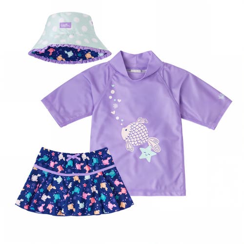 Uv Skinz 3pc Sun & Swim Set In Purple Sparkle Fish