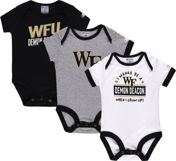 Champion Infant Champion Black Heather Gray Wake Forest Demon Deacons I Wanna Be Three Pack Bodysuit Set Nordstrom