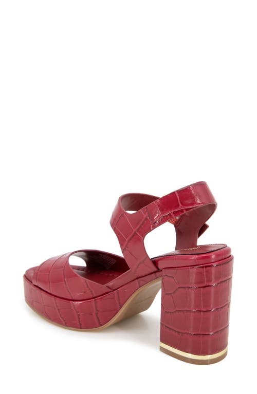 Kenneth Cole Darla Ankle Strap Platform Sandal In Rio Red Croco