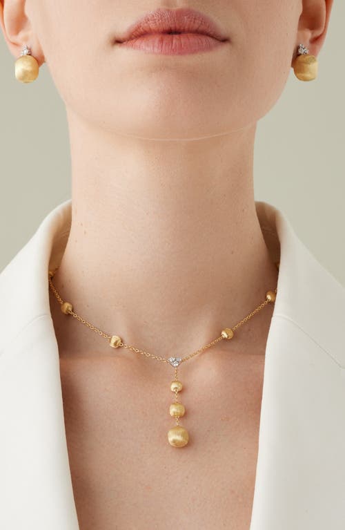 Marco Bicego Bead Station Y-necklace In 18k Yellow Gold