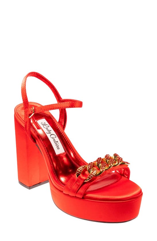Shop Lady Couture Dance Block Heel Sandal In Red