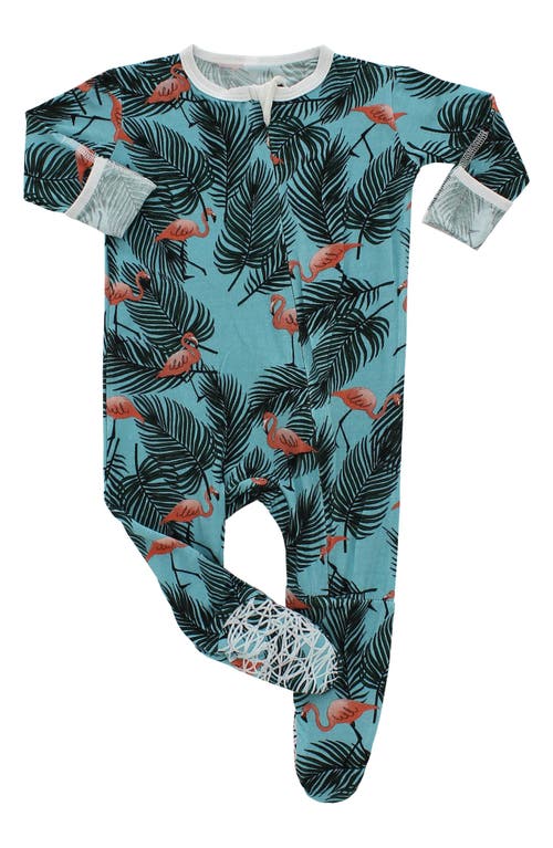 Peregrinewear Peregrine Kidswear Flamingo Fitted One-piece Footed Pajamas In Multi