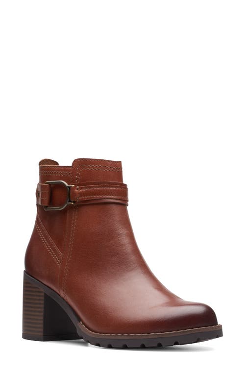 Clarks(r) Leda Strap Bootie in Mahogany Leather at Nordstrom, Size 10