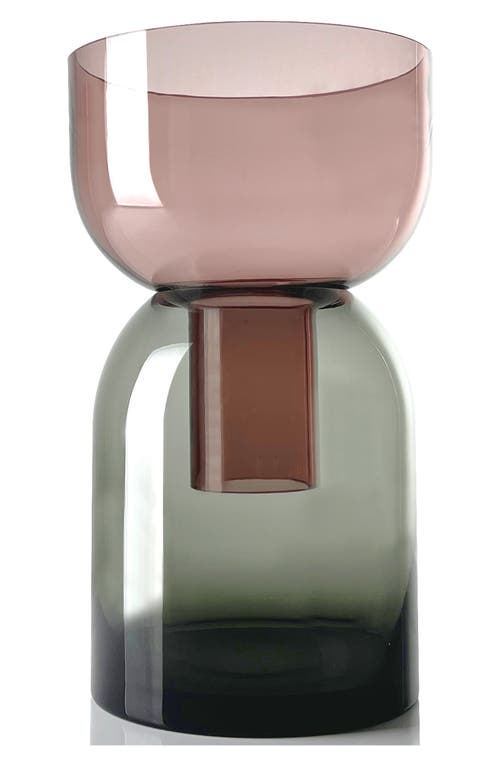 Cloudnola Flip Top Glass Vase In Grey/pink