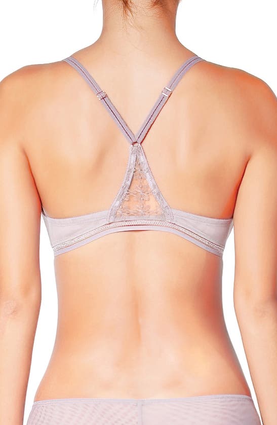 Shop Huit Café Fleur Wireless Bra In Taupe