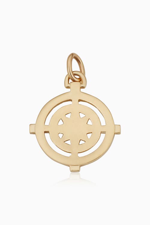 Oradina 14k Gold Compass Rose Pendant Charm In Yellow Gold