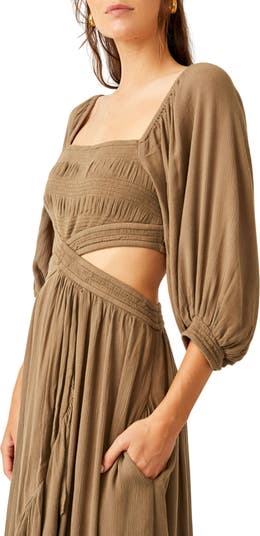 Free People Cross My Heart Cutout Maxi Dress