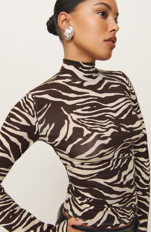 Shop Reformation Nell Turtleneck Jersey Top In Stampede