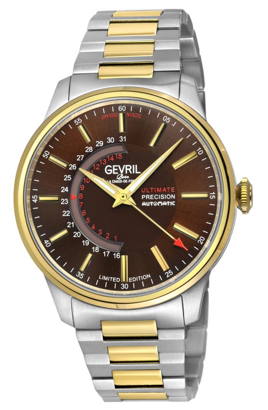 Shop Gv2 Guggenheim Automatic Bracelet Watch, 44mm In Two Tone Stainless Steel