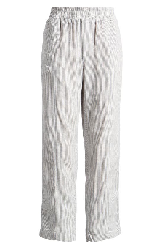 Shop Caslon ® Pull-on Linen Blend Pants In Blue Vintage Leah Stripe