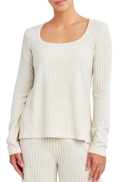 Long Sleeve Ribbed High-Low Top