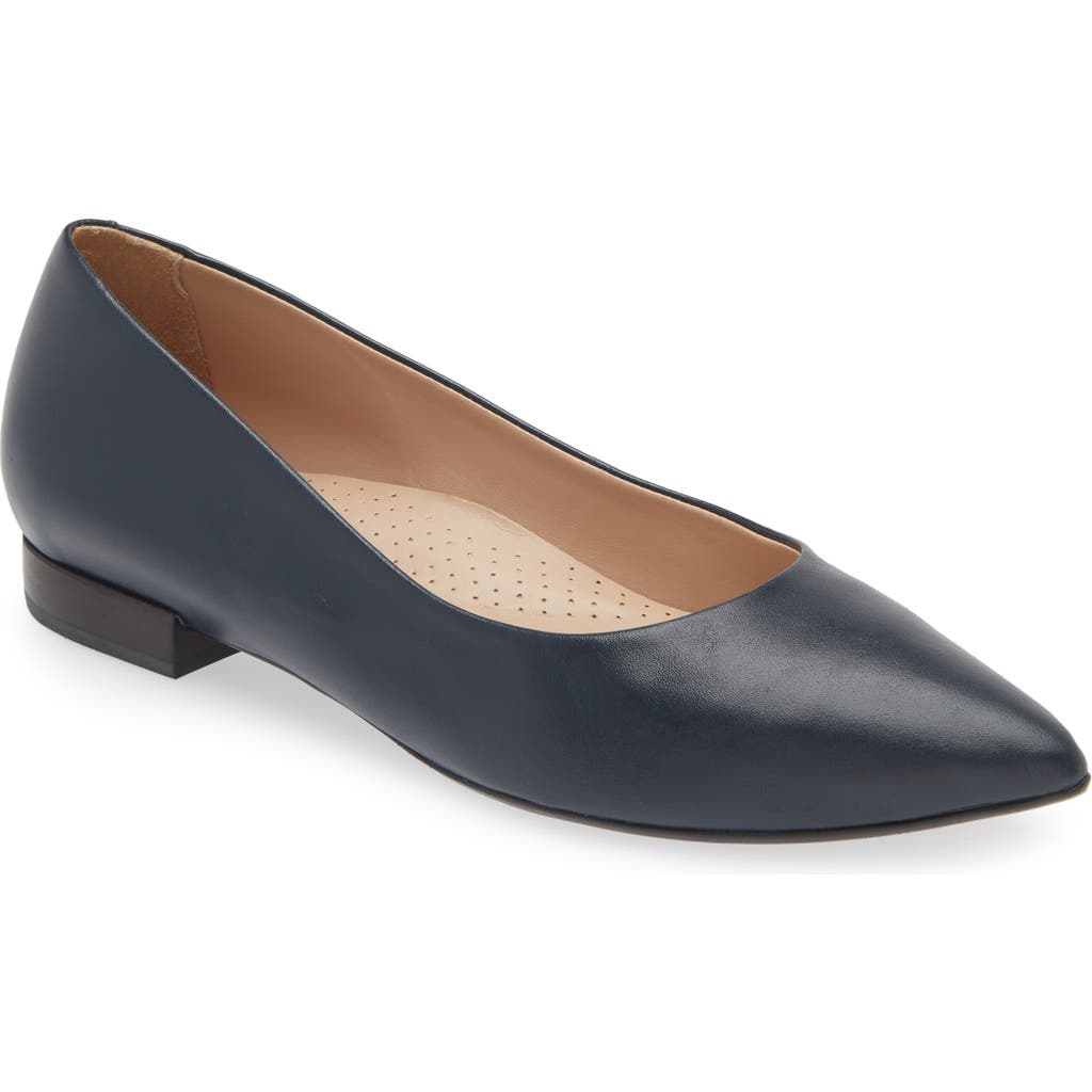 Shop Marc Joseph New York Bianca Pointed Toe Pump In Navy Soft Leather
