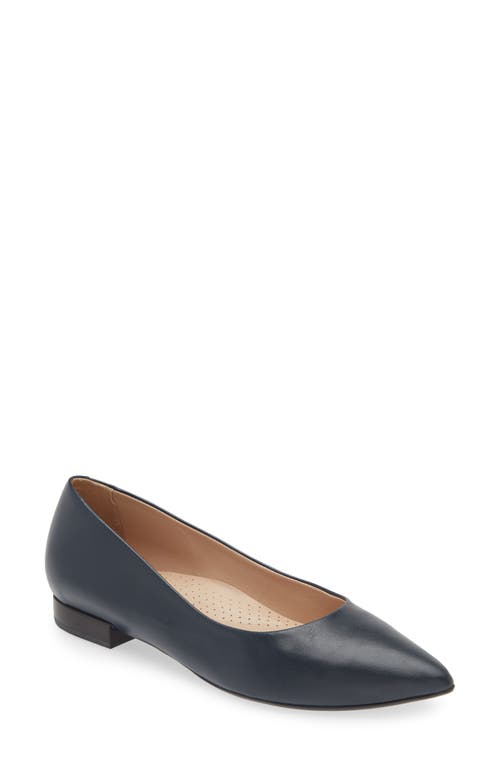 Shop Marc Joseph New York Bianca Pointed Toe Pump In Navy Soft Leather